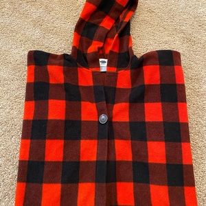 Girls fleece poncho with hoodie